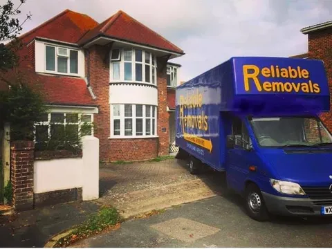 Reliable Removals van collecting a load for storage in Worthing